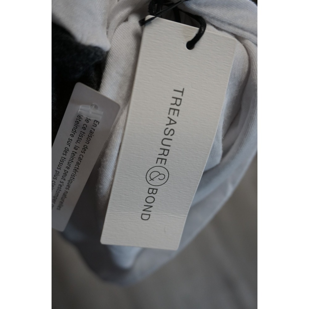 New Treasure & Bond Ringer T-Shirt Women's XS White Gray Lightweight Knit Tee - Picture 4 of 6